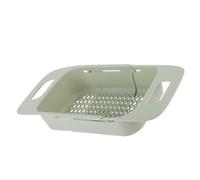 DECORNIJIA Extendable Sink Colander Basket Adjustable Over Sink Collapsible Drainer for Vegetable and Fruit Washing Space Saving Design (Green)
