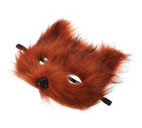 DECORNIJIA Fluffy Half-face Fox Mask Soft Texture Realistic Animal Design for Halloween Masquerade Ball Party Accessories Unique Costume Decoration for Adults and Cosplay