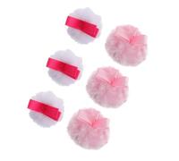 DECORNIJIA Fluffy Makeup Powder Pads 6pcs Small round Cosmetic Face Applicators Soft Supple Loose Powder Pads for Girls Household Beauty Tools
