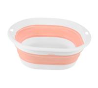DECORNIJIA Foldable Face Washing Basin Portable Travel Wash Basin for Home Use Collapsible Design for Easy Storage Durable Wash Bowl Pink White for Feet Face and Hand Washing