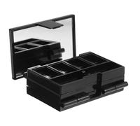 DECORNIJIA Foldable Makeup Palette Organizer with Mirror 3-layer Compact Mini Travel Makeup Case for Eyeshadow Blush and Highlighter Suitable for On-the-go Beauty Essentials