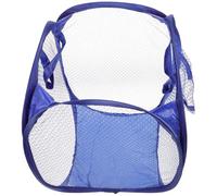 DECORNIJIA Foldable Pop-up Laundry Basket with Breathable Mesh and Side Pocket Easy Open Hamper for College Dorms and Small Apartments Portable Clothes Storage with Handles Blue