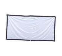 DECORNIJIA Folding Polyester Projector Screen with Anti-crease Design Portable Black and White Projection for Office and Outdoor Use Includes Hooks and Rope for Easy Installation
