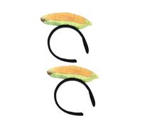 DECORNIJIA Funny Corn Headbands 2pcs Plush Halloween Hair Accessories Party Favors Cute Fall Headbands for Girls Women Cosplay Thanksgiving Costume Props