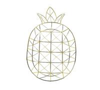 DECORNIJIA Golden Hollow Iron Wire Fruit Basket Pineapple Shape Large Decorative Storage Tray for Fruits Vegetables Snacks Bread Organizer for Kitchen and Dining