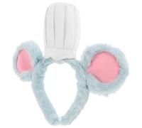 DECORNIJIA Grey Chef Hat Mouse Ears Headband for Soft Cartoon Role Play Accessory Comfortable Birthday Party Dress Up for Boys