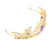 DECORNIJIA Halloween Crown Headpiece Spider Web Crown Gothic Alloy Rhinestone Spooky Queen Tiara for Vampire Masquerade Parties