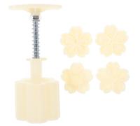 DECORNIJIA Hand Pressed Moon Cake Mold Flower Design Baking Tool for Chinese Mooncakes Cookies DIY Pastry Cutter Accessories