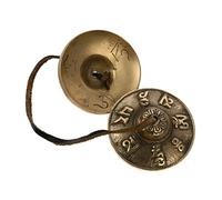 DECORNIJIA Handcrafted Pure Copper Cymbals Bell Six-character Engraving, Small Yoga Meditation Percussion Instrument for Spiritual Practice and Religious Use