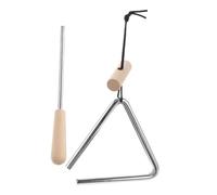 DECORNIJIA Handheld Iron Triangle Percussion Instrument with Wooden Handle Crisp Sound Music Instrument for Adults and Educational Triangle for Early Music Learning and Practice