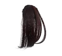 DECORNIJIA Heat Resistant Clip In Hair Bangs Extensions Dark Brown Thin Fringe Natural Look Fake Hair Piece for Women with Styling Versatility and Realistic Matte Finish