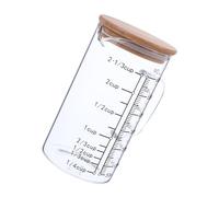 DECORNIJIA Heat Resistant Glass Measuring Cup with Lid Shaped Spout and Ergonomic Handle Transparent Beaker with Scales Cup Microwave Freezer Dishwasher Safe for Precise Baking and Cooking