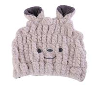 DECORNIJIA Infant Hair Drying Hat and Absorbent Bath Towel Cap, Quick-dry Baby Hair Towel Hat Smile Pattern in Cream, Lightweight Soft Fabric for Newborns and Toddlers Bath Time