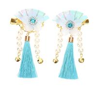DECORNIJIA Japanese Style Tassel Flower Hairpin Lightweight Fan Shaped Hair Clips for Women Kimono Yukata Headdress Traditional Hair Accessories