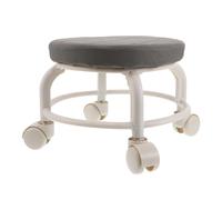 DECORNIJIA Knot Grouting Stool Swivel Rolling Footrest Low Caster Wheels for Home Garage Spa Comfortable Small round Stool