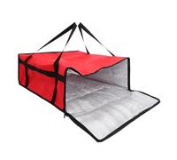 DECORNIJIA Large Capacity Insulated Takeout Bag with Handles Non-Woven Fabric Thermal Food Storage for Pizza Lightweight Portable Grocery Carrier for Hot and Cold Food Stable Flat Bottom