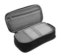 DECORNIJIA Large Capacity Oxford Cloth Pencil Case for Students and Office Black Portable Organizer Pouch with Spacious Storage for Pens Markers Erasers School College and Work Stationery Bag