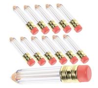 DECORNIJIA Lip Gloss Tubes Pencil Design Mini Cosmetic Containers 12pcs with Brush for Refillable Lip Balm and Travel Use