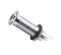 DECORNIJIA Long Threaded Metal Cylinder Guitar Input Jack for Electric Guitar and Bass Replacement Part with Full-contact Output Easy Installation Lightweight for Guitarists