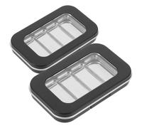 DECORNIJIA Magnetic Makeup Tray 2pcs Set Empty Eyeshadow Palettes with Matte Black 4-compartment Case and Iron Pans Refillable Cosmetic Storage for Travel and Daily Use