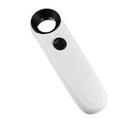 DECORNIJIA Magnifying Glass with LED Light Handheld Magnifier for Daily Use Unique Design White Abs Acrylic Optical Lenses for Antiques Appreciation and Jewelry Inspection