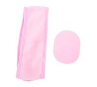 DECORNIJIA Makeup Hair Band and Facial Cleansing Sponge Set, 1 Pink Spa Headband for Washing Face with Soft Face Wash Sponge, Hair Wrap for Women’s Skincare and Shower Use