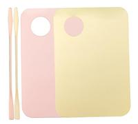 DECORNIJIA Makeup Mixing Plate Set 4pcs Acrylic Palette for Foundation and Eyeshadow with Spatula Portable Cosmetic Pigment Blending Tool for Professional Artists and Nail Art