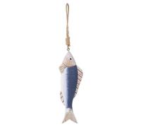 DECORNIJIA Mediterranean Vintage Carved Wood Fish Wall Decor Rustic Nautical Wooden Fish Pendant Ornament for Living Bedroom Dining Area Handcrafted for Beach Home Art