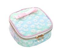 DECORNIJIA Mesh Embroidered Sanitary Napkin Storage Bag with Zipper Square Organizer for Outdoor Travel and Office Gradient Cosmetic and Pad Travel Case