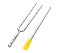 DECORNIJIA Metal Resonance Tuning Fork Educational Tool Standard Pitch with Striker for Guitar Violin Practice and Music Teaching Students