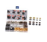 DECORNIJIA Metal Snap Fastener Button Kit with Studs and Installation Tools DIY Clothes Buckles for Jackets Jeans Bags and Crafts Portable Storage Box Included