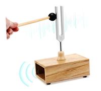 DECORNIJIA Metal Tuning Fork 528Hz Yoga Tools for Sound Therapy with Wooden Resonator Box Includes Mallet for Vibrational Healing and Tuning Fork Relaxing Exercises