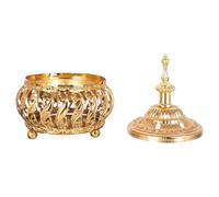 DECORNIJIA Middle Eastern Style Metal Incense Burner with Filigree Design, Iron Aroma Burner for Home Fragrance, Festival Tabletop Incense Holder, 1pcs Decorative Scented Ornament