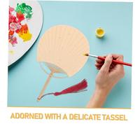 DECORNIJIA Mini Bamboo Handheld Fan Lightweight Portable Round Paddle DIY Craft Chinese Style Fan for Hand Painting Calligraphy Party Dance