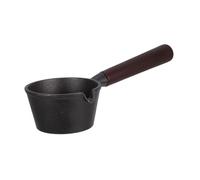 DECORNIJIA Mini Cast Iron Melting Pot with Spout Small Sauce Pan for Butter Cheese and Oil Heating Wood Handle Pan for Frying Eggs Stir-Frying and Melting Wax
