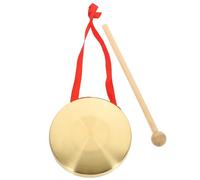 DECORNIJIA Mini Copper Opera Gong with Hanging Rope and Play Hammer Traditional Handheld Percussion Instrument for Music Training Handmade Chinese Gong for Creativity Development and Home