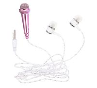 DECORNIJIA Mini Microphone Portable Condenser Mic for Phone Recording, Tiny Wired Microphone with 023 Rose Red Color for Karaoke and Vocal Use