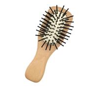 DECORNIJIA Mini Wooden Travel Hair Brush for Adults Small Detangler with Smooth Nylon Bristles Comfortable Scalp Massage Compact Portable Design for Easy Hair Styling and Knot Detangling