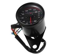 DECORNIJIA Motorcycle Retro Speedometer Tachometer Gauge Mini Mechanical Meter Black Case Black Dial for Motorcycle Modification Universal Instrument Cluster