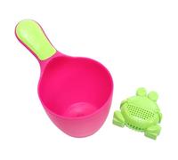 DECORNIJIA Multifunctional Shampoo Cup with Shower Head Design Safe Water Rinse Ladle for Bathing Newborns Easy-Grip Handle Detachable Bath Scoop for Kitchen Use Green Frog