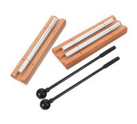 DECORNIJIA Musical Percussion Hand Chimes Set with Mallet - 2-Tone Wooden Meditation Chime Instrument for Classroom Attention and Mindfulness Practice