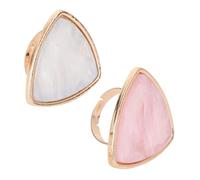 DECORNIJIA Nail Art Ring Palettes 2Pcs Resin Finger Ring Plates Shell Design Mixing Tools for Manicure Creative Color Blending Suitable for Professional Nail Artists