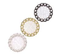DECORNIJIA Nail Display Board 3pcs Set Alloy Display Frame with Delicate Pearls Nail Art Palette for Professional Manicure Salon Use Silver White Antique Copper White