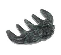 DECORNIJIA Natural Jade Massage Comb for Scalp Relaxation Unique Patterned Snake Vein Design Soothing Stress Relief Tool Suitable for All Hair Types Elegant Five Tooth Jade Scraping Massager