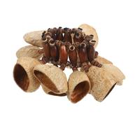 DECORNIJIA Natural Shells Percussion Instrument African Tribal Nut Shell Handbell Bracelet Wrist Shaker for Yoga Dance Party Adults and Authentic Handmade Ethnic Musical Accessory