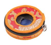 DECORNIJIA Nepal Handmade Meditation Bell Storage Bag with Auspicious Embroidery, Compact Cotton Pouch for Tibetan Tingsha Cymbals, Durable and Portable Case for Secure Bell Carrying