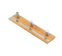 DECORNIJIA No Adhesive Bathroom Towel Rack with Stainless Steel Hooks Wall Mounted Bamboo Design Resistant Heavy Duty Holder for Clothes Towels and Accessories Space Saving Organizer for Home