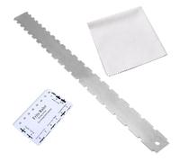 DECORNIJIA Notched Straight Edge Guitar Neck Measuring Tool with String Height Gauge and Cleaning Cloth Stable Serrated Design for Accurate Luthier Work Craftsmanship for Electric and