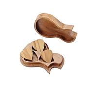 DECORNIJIA Olive Wood Pick for Guitar Storage Case Plectrum Holder for Acoustic Guitar Accessories Box for Picks for Storage Box for Parts Gifts for Lovers