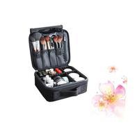 DECORNIJIA Oxford Cloth Makeup Tool Storage Box Black Desktop Cosmetic Organizer Lightweight Portable for Neat Beauty and Nail Supplies